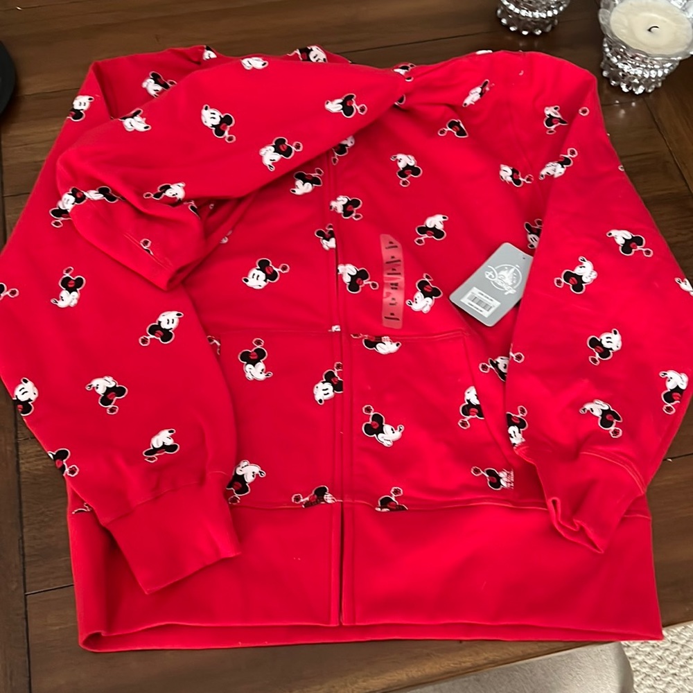NWT Disney Store Minnie Mouse Full Zip Womens Hoodie